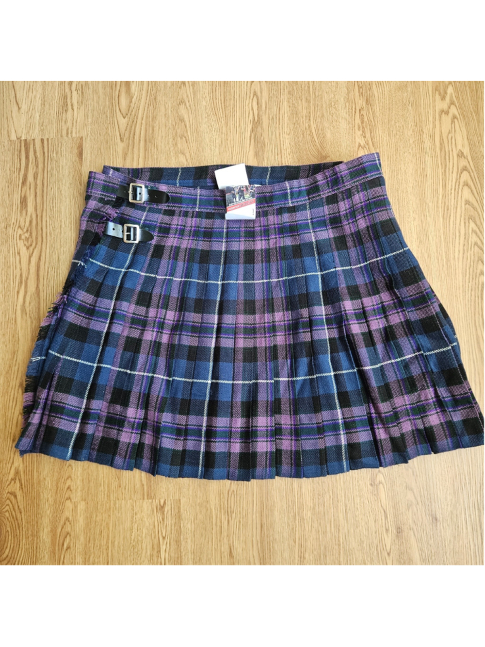 Scottish Highland Apparel Design Tartans Purple Plaid Kilt Adjustable Skirt NWT